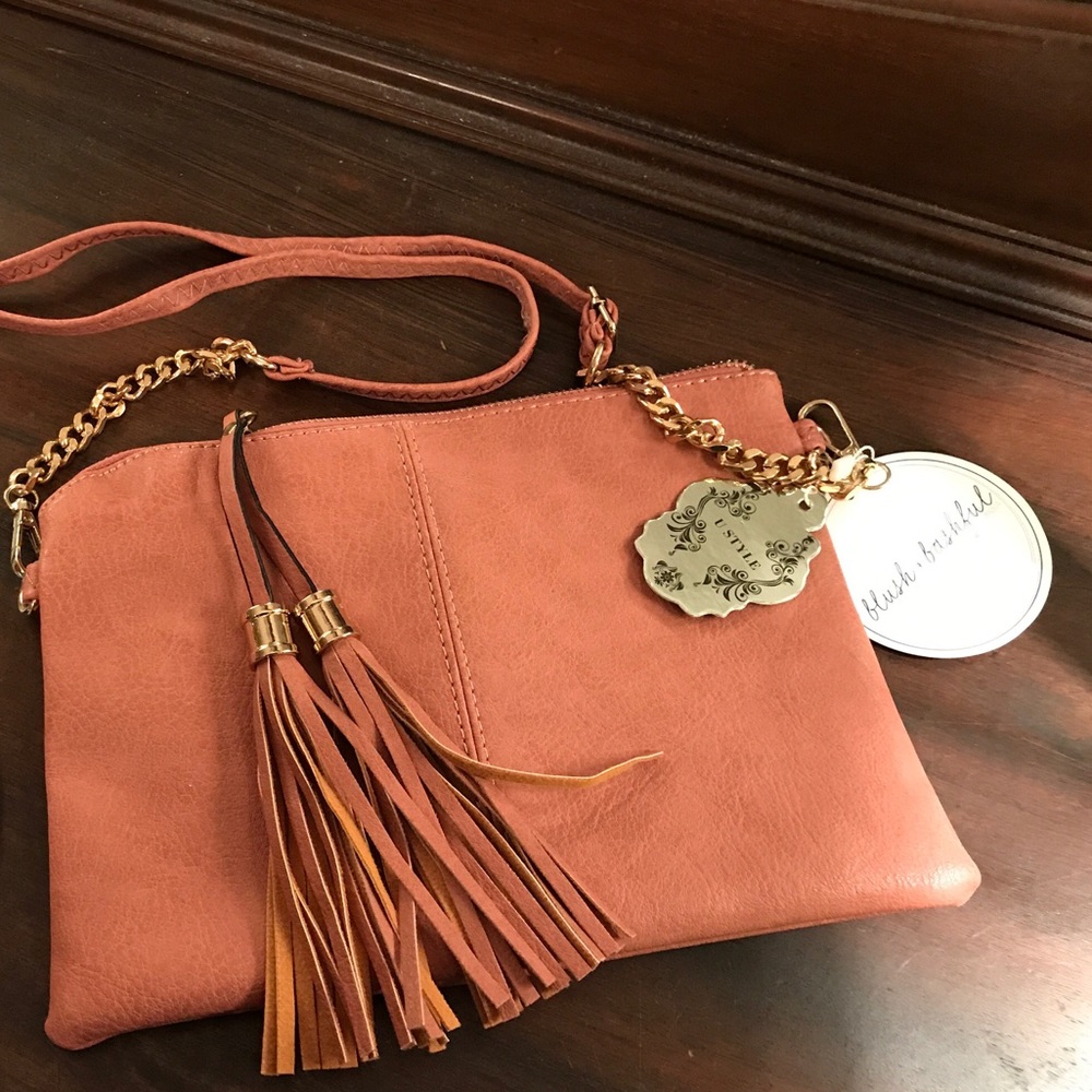 Cross body purse  brownish looks rose gold